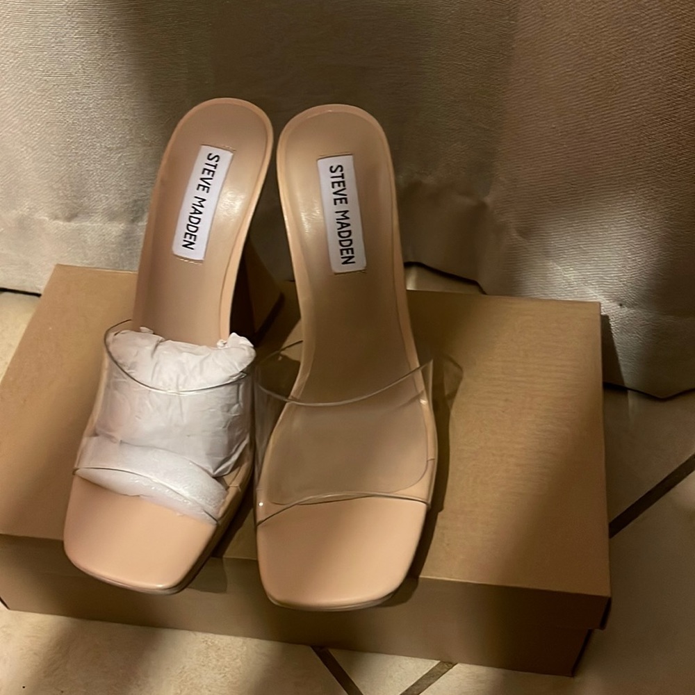 Nude/clear Steve Madden heels